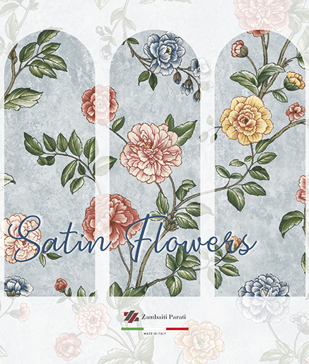 Satin Flowers Wallpaper