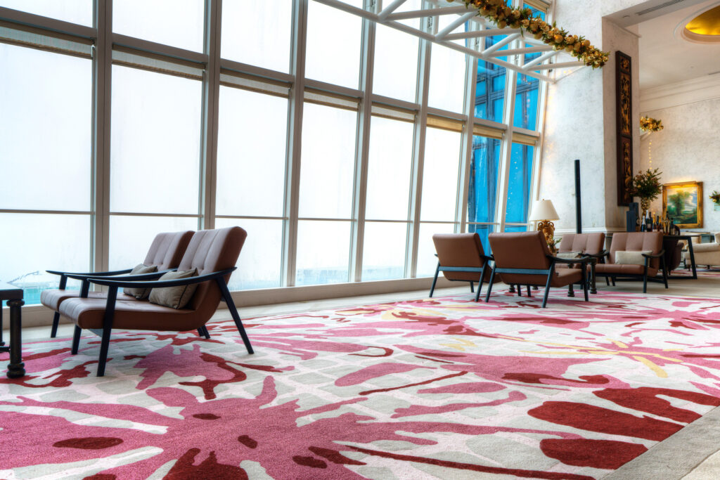 Customised hand-tufted carpet at Tower Club, Singapore