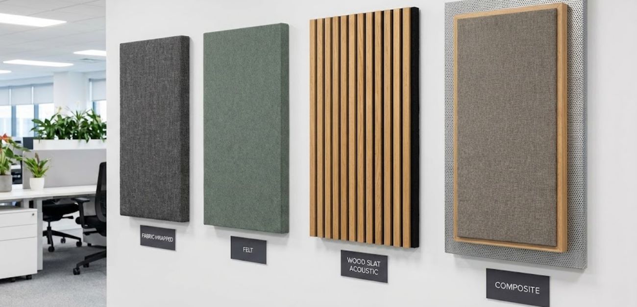 Different types of noise reduction wall panels for modern office environments