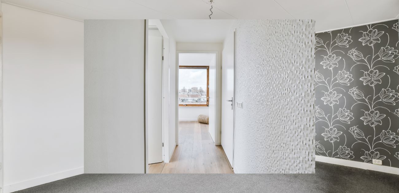 Comparison of wallpaper finishes demonstrating professional installation quality