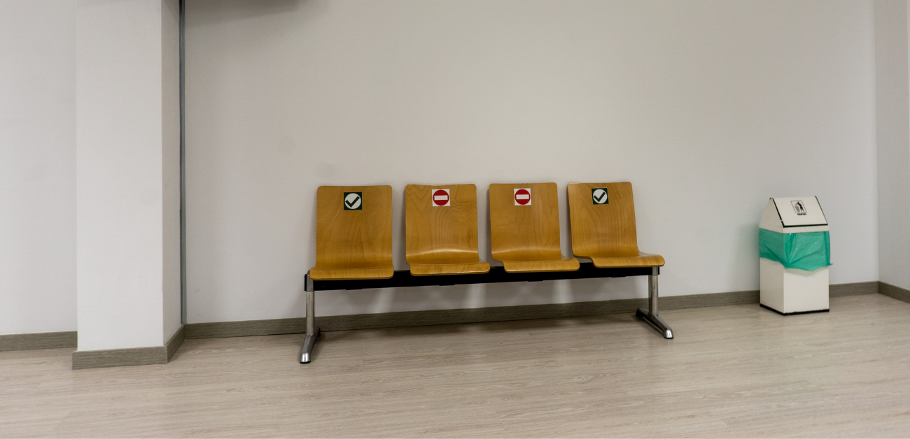 Hospital waiting area featuring durable slip-resistant vinyl flooring