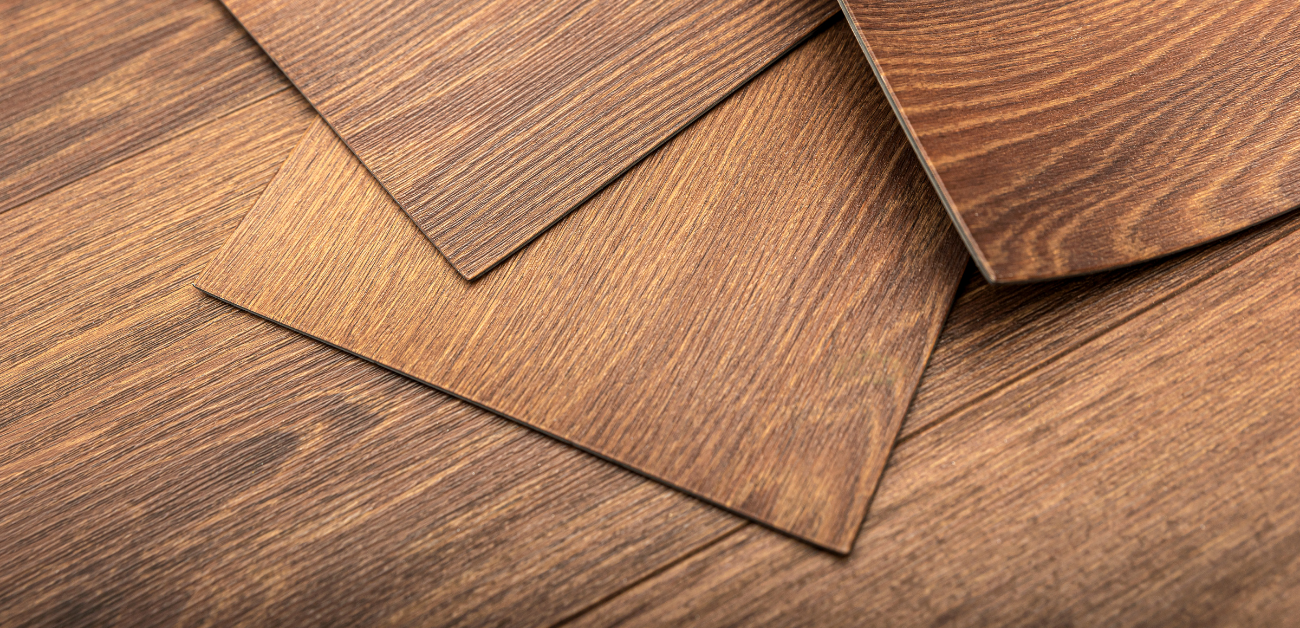 Modern workspace featuring eco-friendly vinyl flooring made with recycled materials