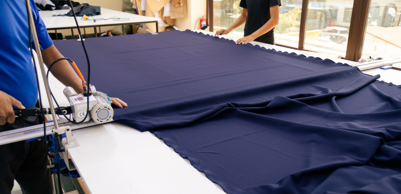 Upholstery fabric cutting and preparation process in a production environment