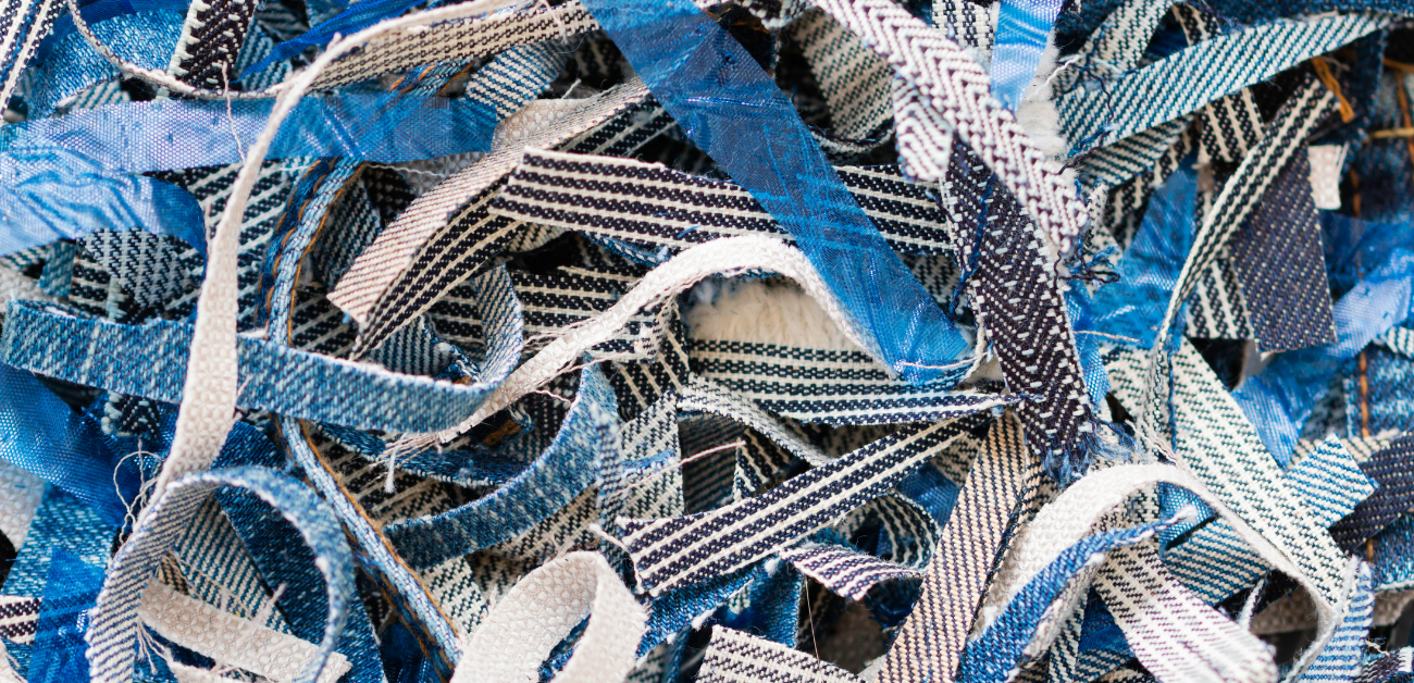Recycled textile fibres used in sustainable upholstery fabric manufacturing