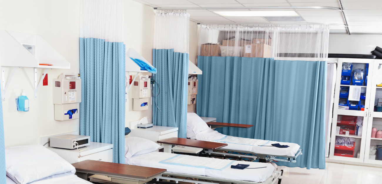 Curtains, Evacuation Time, and Patient Vulnerability