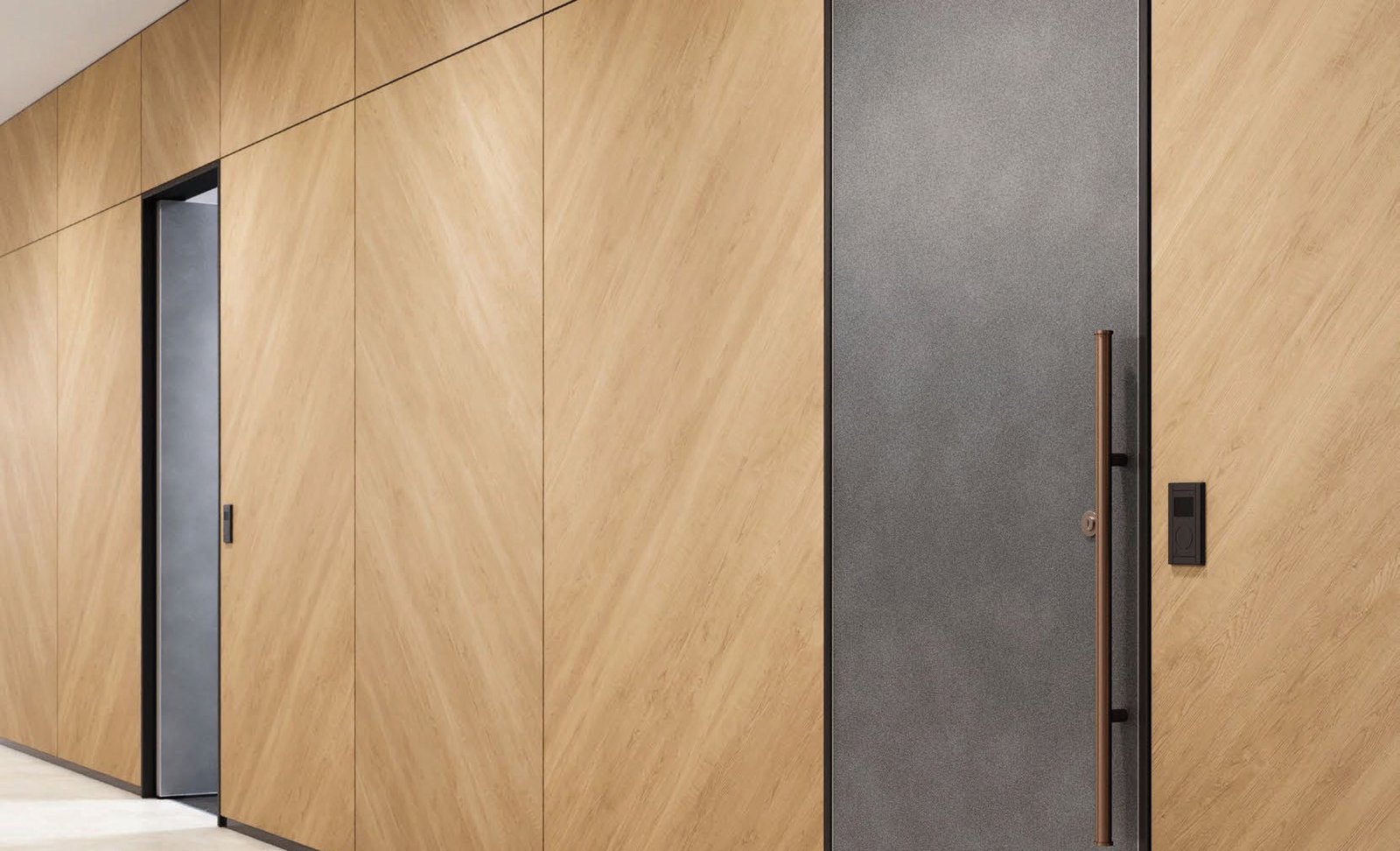 Architectural film applied to doors, part of Goodrich Global's surface renewal solutions